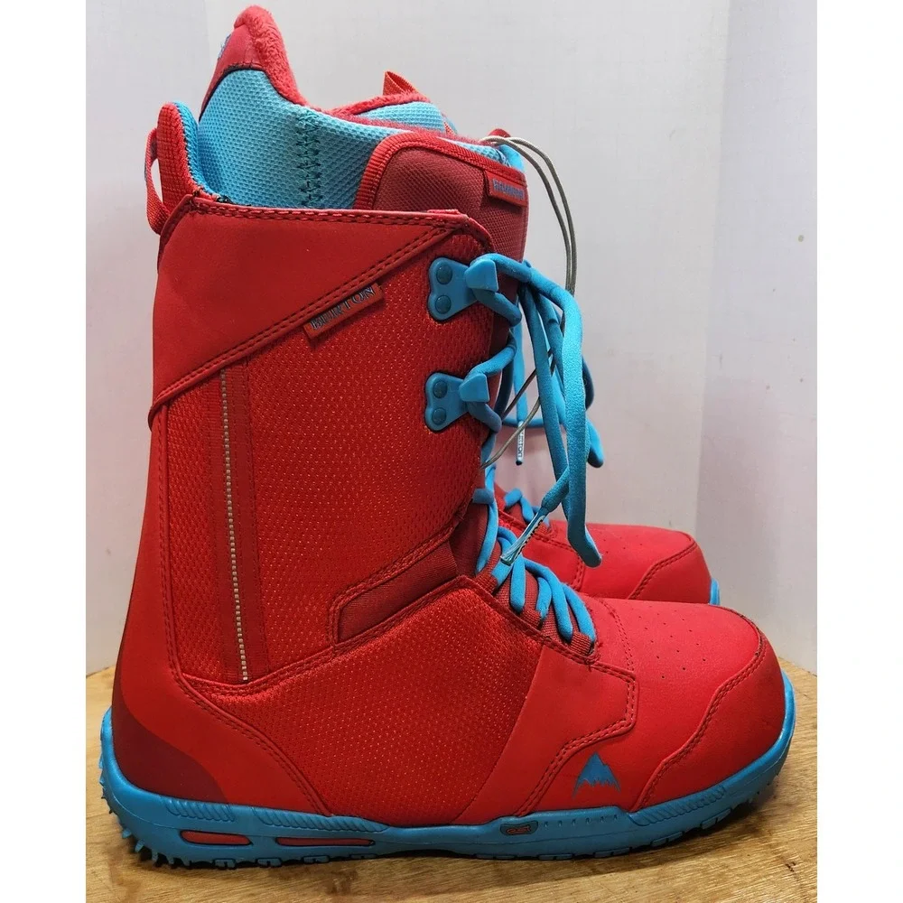 Burton Rampant Snowboard Boots Mens Red Blue Lace Up Freestyle Park Riding
